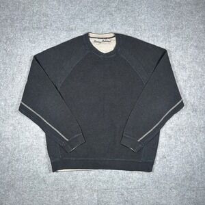 Tommy Bahama Sweatshirt Mens XL Black Reversible Flip Side Pullover Casual Soft